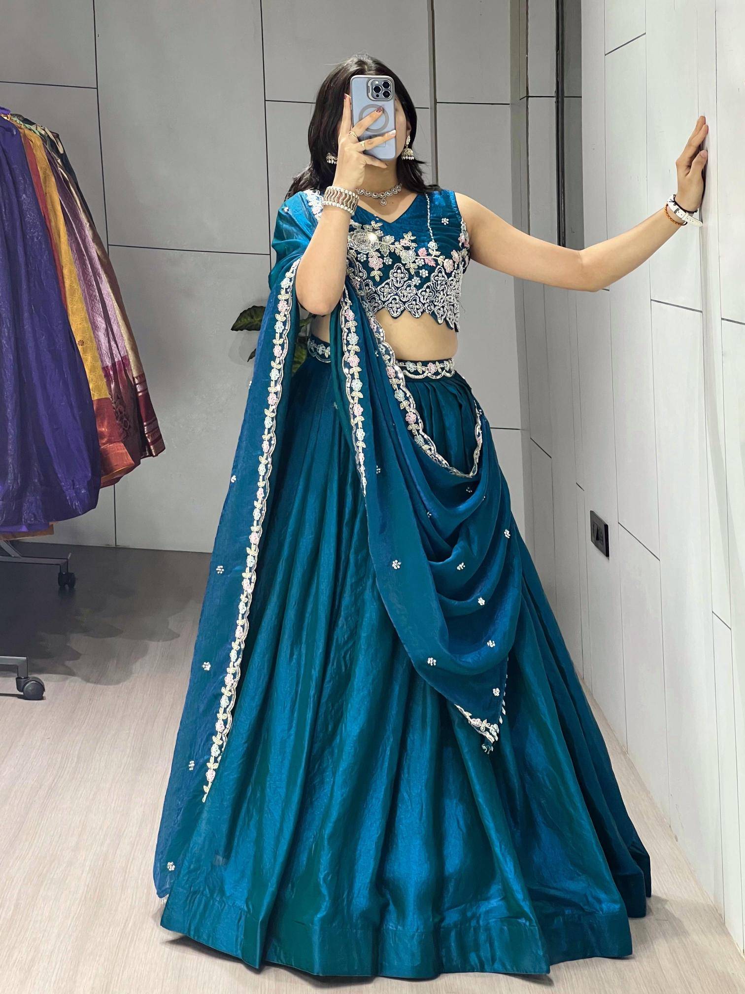 GRTN 8125 TEALBLU Fendy Affordable lehenga choli for wedding season